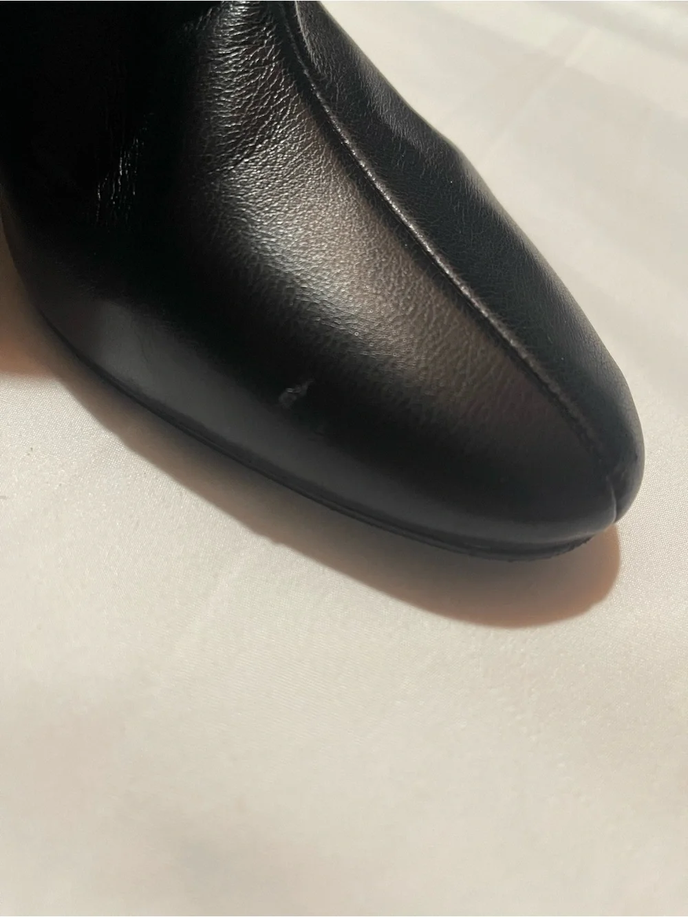 Women's Tall Black Leather High-Heel Boots